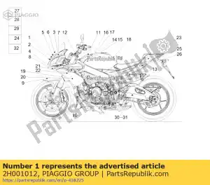 Piaggio Group 2H001012 numberplate - Bottom side