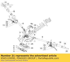 aprilia 6565120090 copertura manubrio superiore - Lato sinistro