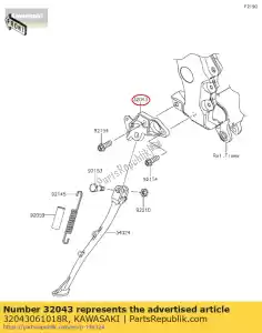 kawasaki 32043061018R suporte de suporte, f.s.black zx1400 - Lado inferior