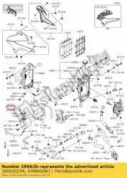 Qui puoi ordinare tubo di raffreddamento, troppo pieno klx250s9 da Kawasaki , con numero parte 390620204: