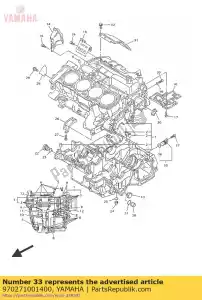 yamaha 970271001400 boulon, hexagone - La partie au fond