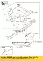 53065006540R, Kawasaki, pokrycie siedzenia, np. zielony kawasaki zzr  f performance sport zx1400 e abs h j zzr1400 ninja zx14r brembo ohlins 1400 , Nowy