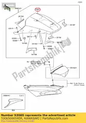 Qui puoi ordinare sedile di copertura, g. B. Verde da Kawasaki , con numero parte 53065006540R: