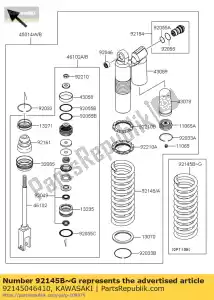 Kawasaki 92145046410 molla, ammortizzatore posteriore, k = 47n / - Il fondo