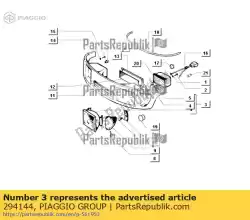 Here you can order the headlamp from Piaggio Group, with part number 294144: