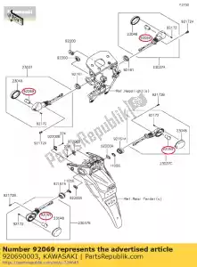 Kawasaki 920690003 lâmpada, 12v 10w - Lado inferior