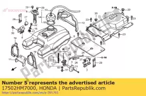 Honda 17502HM7000 fique r, rr f / tanque - Lado inferior