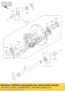 kawasaki 410341322458 drum-assy, ??przedni hamulec, si ej800 - Dół