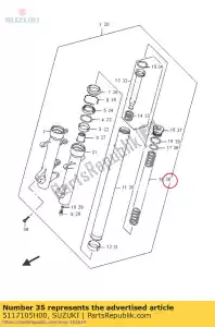 Suzuki 5117105H00 primavera, frente - Lado inferior