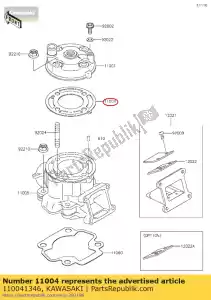 kawasaki 110041346 junta-cabeça kx65-a1 - Lado inferior