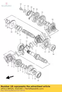 suzuki 2431138A20 engrenagem, 1ª conduzida - Lado inferior