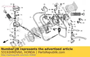 Honda 53192HN5V60 d?wignia, blokada hamulca postojowego - Dół