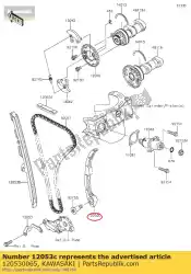 Qui puoi ordinare catena guida kx450d6f da Kawasaki , con numero parte 120530065: