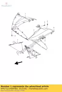 suzuki 9447321H00YBD cowling,side,r - Bottom side