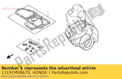Here you can order the gasket, crankcase from Honda, with part number 11191MEB670: