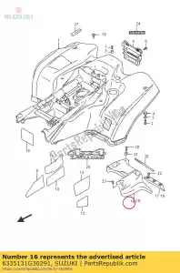 suzuki 6335131G30291 mud guard,rr fe - Bottom side