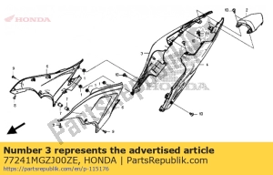 Honda 77241MGZJ00ZE motorhaube, r. rr. * nhb01 * - Unterseite