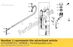 Aqui você pode pedir o mangueira, rr brk em Honda , com o número da peça 43310GBFJ21: