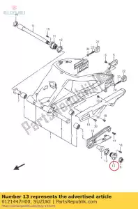 suzuki 6121447H00 chefe, rr swgarm - Lado inferior