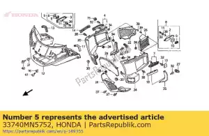 Honda 33740MN5752 reflex reflector, - Bottom side