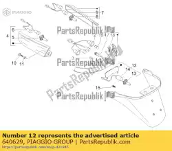 Aqui você pode pedir o luz da placa traseira em Piaggio Group , com o número da peça 640629: