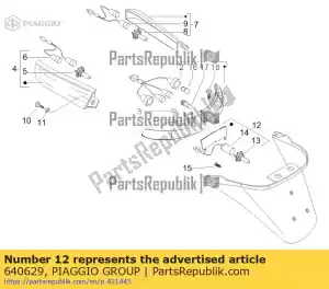 Piaggio Group 640629 luz da placa traseira - Lado inferior