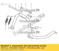 650311, Piaggio Group, Middenstandaard met i.p. piaggio mp mp3 zapm75100 zapm86200, zapm86202 zapta0100 zapta1100, zapta19l zapta2100 zaptd2100 125 250 300 2008 2010 2011 2012 2013 2014 2016 2017 2018 2019 2020 2021 2022, Nieuw