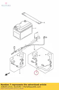 Suzuki 3382012J10 draad, batterij pl - Onderkant