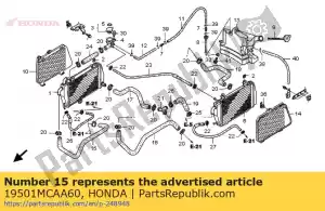 honda 19501MCAA60 tuyau, r. fr. radiateur - La partie au fond