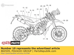 Aprilia 860509, Links kuip dec., OEM: Aprilia 860509