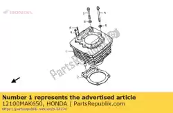 Aqui você pode pedir o cilindro comp. Em Honda , com o número da peça 12100MAK650: