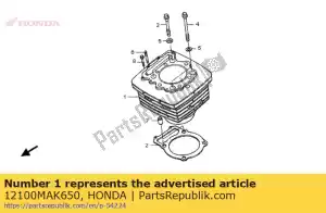 honda 12100MAK650 cylinder comp. - Bottom side