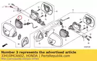 33410MCA602, Honda, lentille comp., r. honda gl goldwing a  bagger f6 b gold wing deluxe abs 8a gl1800a gl1800 airbag 1800 , Nouveau