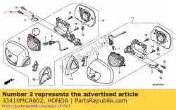 Ici, vous pouvez commander le lentille comp., r. Auprès de Honda , avec le numéro de pièce 33410MCA602: