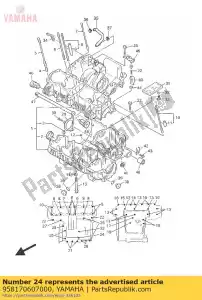 yamaha 958170607000 perno, brida - Lado inferior