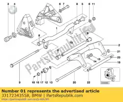 Ici, vous pouvez commander le bras oscillant auprès de BMW , avec le numéro de pièce 33172343558: