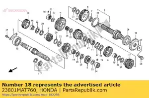 honda 23801MAT760 tandwiel, aandrijving (17t) - Onderkant