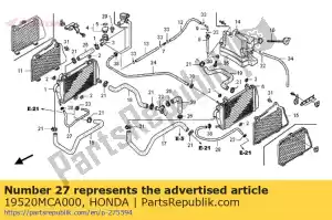 Honda 19520MCA000 tuyau, r. drainer - La partie au fond