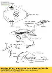 Aquí puede pedir patrón, carenado lateral, rh zx636eef de Kawasaki , con el número de pieza 560694286: