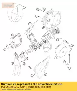 ktm 59006026000 bota de conexión del carburador 2000 - Lado inferior