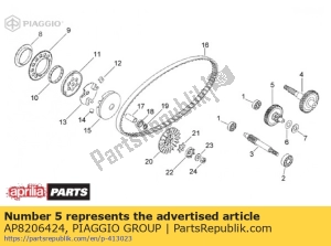 aprilia AP8206424 idle gear assy z=12/52 - Bottom side