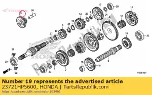 honda 23721HP5600 engrenage, ralenti inversé (14t / 25t) - La partie au fond