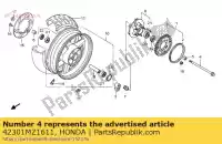 42301MZ1611, Honda, axle,rr wheel honda cbr  f cb super four cb1000f 1000 , New