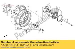 Honda 42301MZ1611 eje, rueda rr - Lado inferior