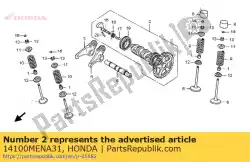 nokkenas assy van Honda, met onderdeel nummer 14100MENA31, bestel je hier online: