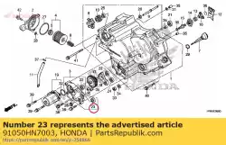 Ici, vous pouvez commander le roulement, bille radiale, 699zz auprès de Honda , avec le numéro de pièce 91050HN7003: