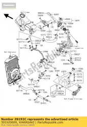 Here you can order the pipe-water,radiator-w/p from Kawasaki, with part number 391920009: