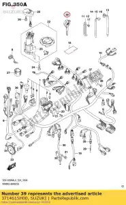 Suzuki 3714615H00 llave en blanco - Lado inferior