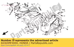 Honda 64365MFJD00 pokrywa a, l. ?rodkowy - Dół