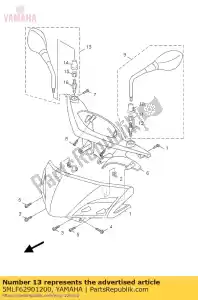 yamaha 5MLF62901200 montagem do espelho retrovisor (direita) - Lado inferior